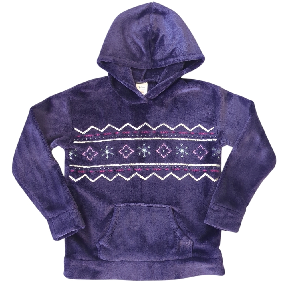 Disney Girls Frozen Velour Hoodie (Size 8)
